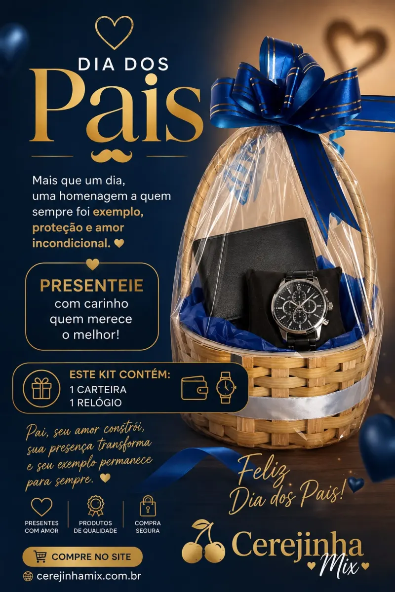 Kit Dia dos Pais com carteira e relógio
